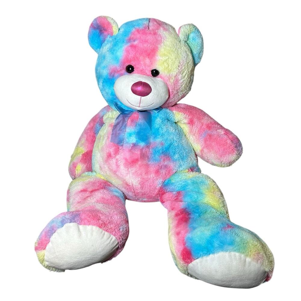 Hugfun‎ Jumbo 43" Tie Dye Stuffed Plush Soft Teddy Bear Large Valentines Day